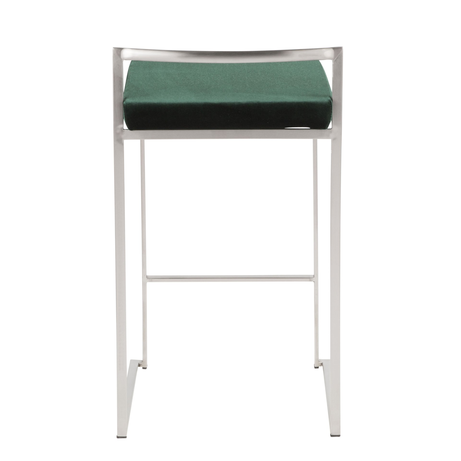 Fuji - Contemporary Stackable Counter Stool (Set of 2) - Green - Image 5
