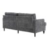 Mid Century Modern Chenille Fabric Loveseat Sofa, 2 Seat Upholstered Couch, Brown Wood Feet - Gray - Image 14