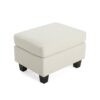 Springfield - Ottoman Contemporary Design Fabric Birch Wood Legs - Beige - Image 8