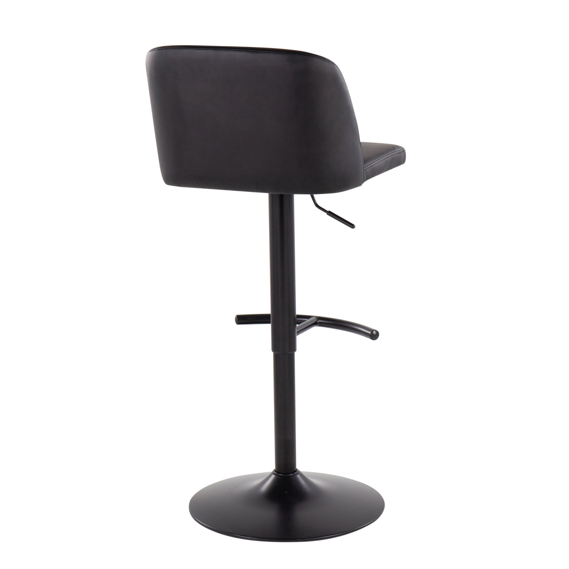 Toriano - Contemporary Adjustable Bar Stool With Rounded T Footrest (Set of 2) - Black - Image 4