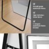 Led Mirror Full Length Mirror With Lights Wide Standing Tall Full Size Mirror For Bedroom Giant Full Body Mirror Large Floor Mirror With Lights Stand Up Dressing Big Lighted Mirror - Black - Image 8