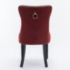 Nikki - Modern, High-End Tufted Solid Wood Contemporary And Velvet Upholstered Dining Chair With Wood Legs Nailhead Trim (Set of 2) - Black / Winered / Burgundy - Image 8