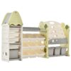 Kids Bookshelf Toy Storage Organizer With 17 Bins And 5 Bookshelves, Multi-Functional Nursery Organizer Kids Furniture Set Toy Storage Cabinet Unit With HDPE SheLF And Bins - Light Green - Image 17
