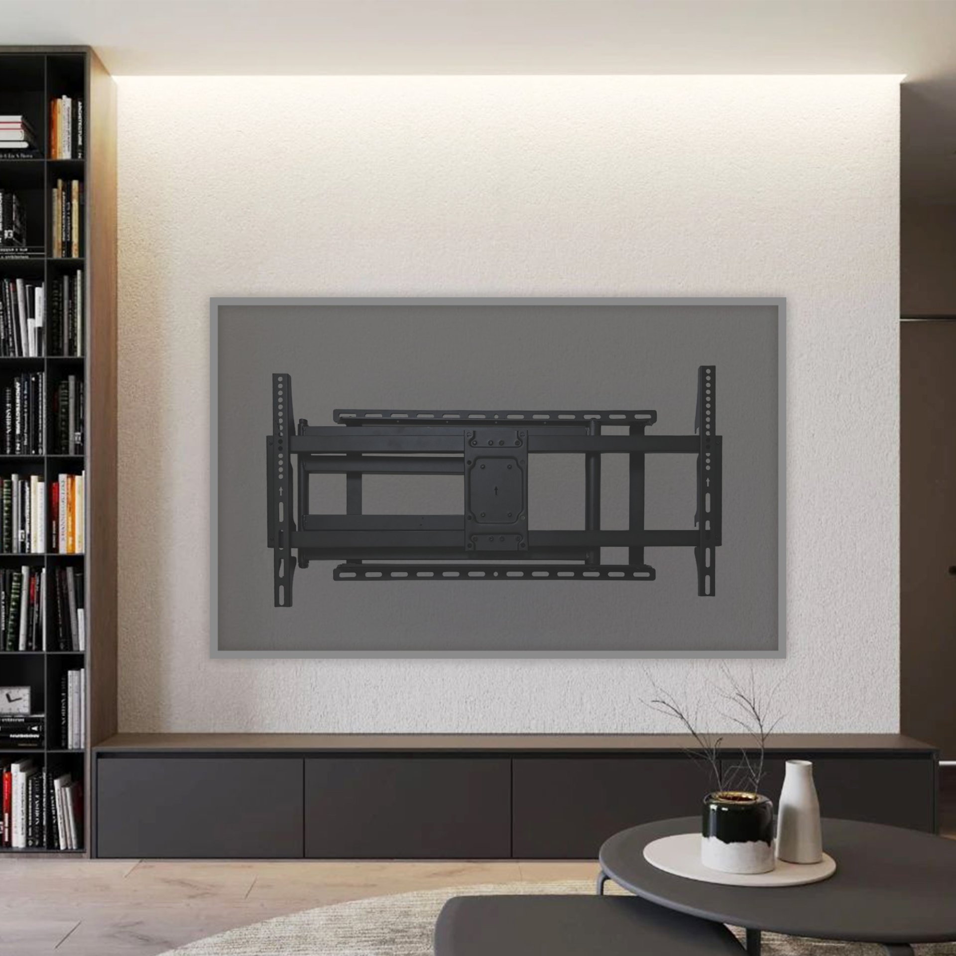 Full Motion TV Wall Mount Bracket For 40 120" TV Dual Arm Tilt & Swivel Vesa 800 X 400 Mm 132 Lbs Load - Black - Image 11