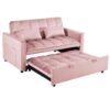 Convertible Sofa Bed 3 In 1 Pull Out Couch With Reclining Backrest And Pillows - Pink - Image 8