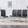 Luxury Simple Arch Chair Set Of 4 High Resilience Dining Chair - Dark Gray / Silver - Image 5
