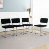 Modern Luxury Dining Chair With Metal Legs And Bow Design (Set of 4) - Black - Image 2