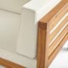 Outdoor Club Chair, Acacia Wood Patio Chair With Fabric Cushion For Backyard, Poolside - Teak / Beige - Image 10