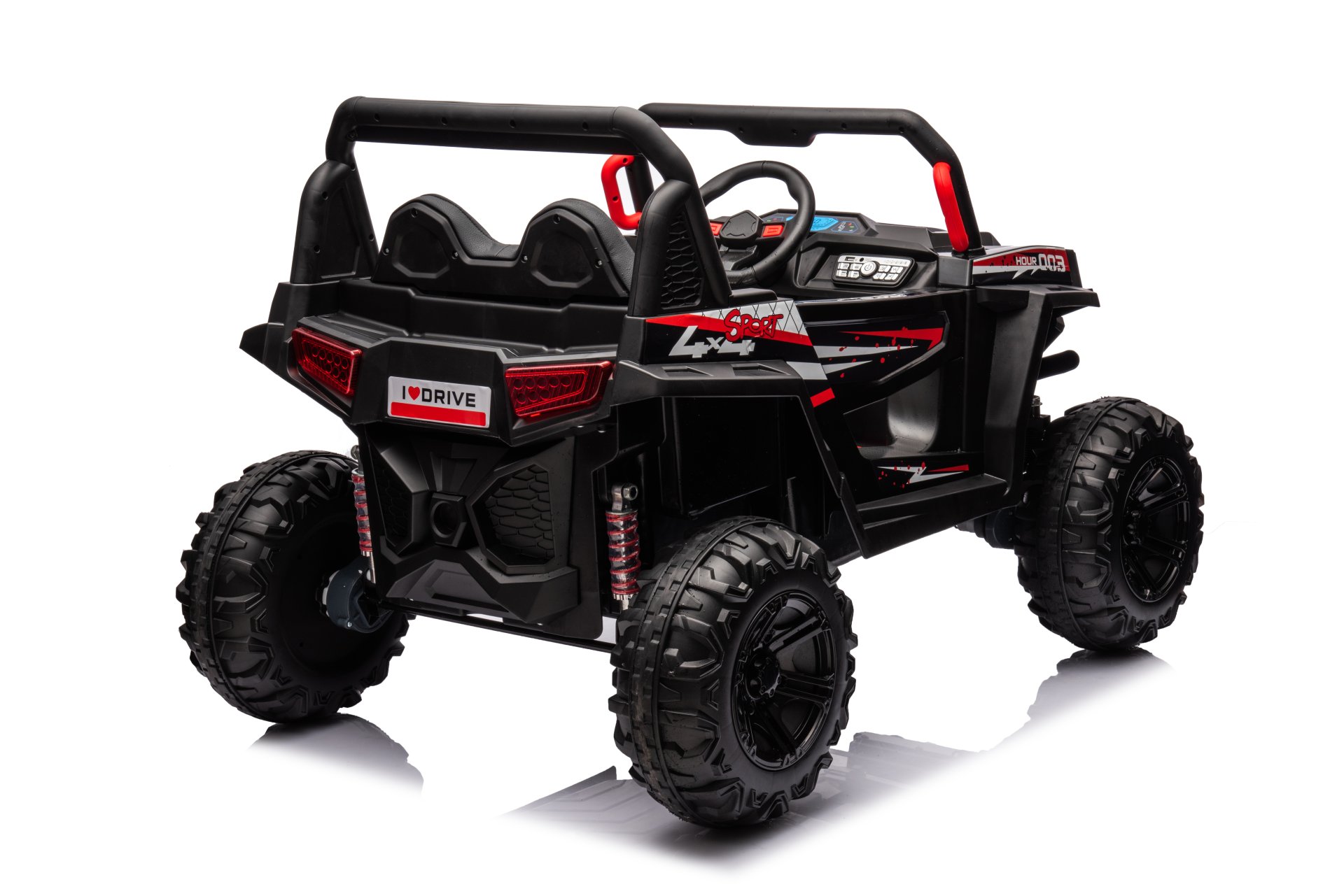 12V7A*1 30W*4 Four-Wheel Drive Leather Seat One Button Start, Forward And Backward, High And Low Speed, Music, Front Light, Power Display, Two Doors Can Open, 2.4G R / C, Seat Belt Four Wheel Absorber - Black - Image 11