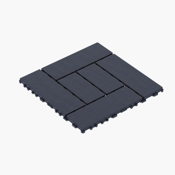 Zz Style Patio Deck Tiles, Diy Module Interlocking Decking Tiles Floor Tile Outdoor And Indoor, Easy And Quick Installation Court Tiles For Porch Poolside Balcony Backyard 44 Pieces - Dark Gray