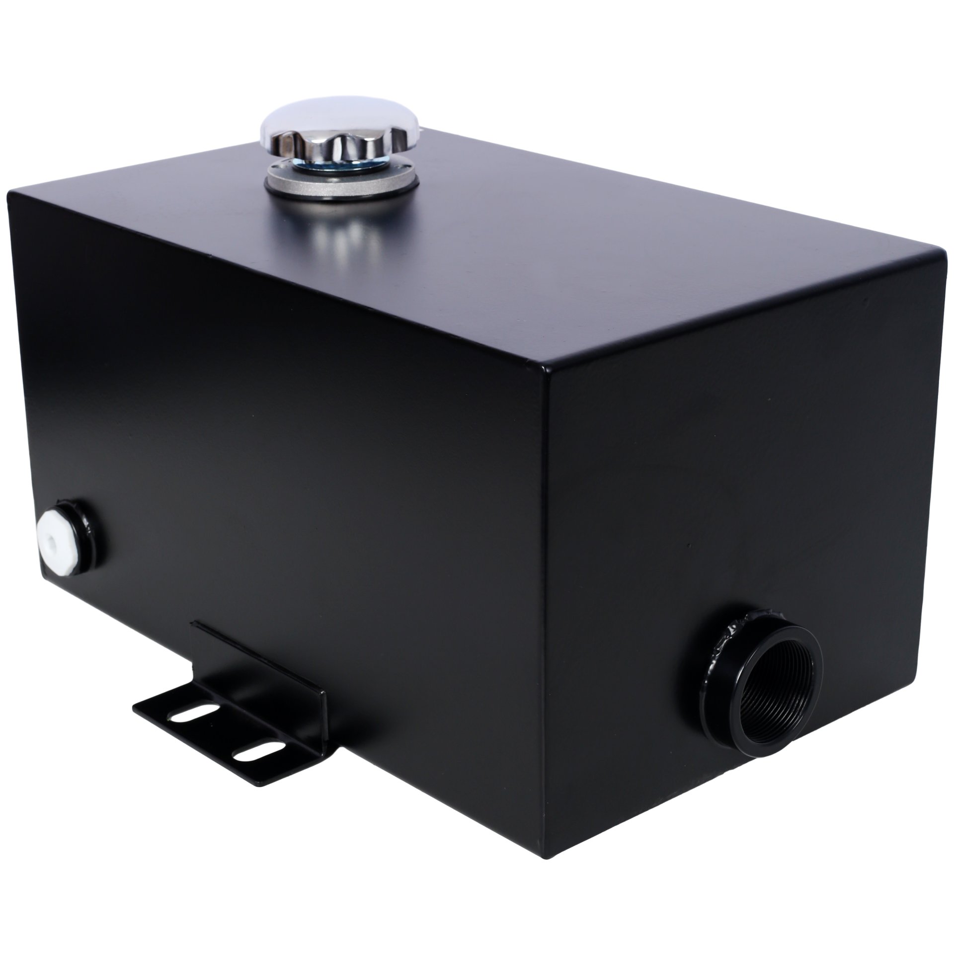 Heavy Duty 5 Gallon Steel Hydraulic Fluid Reservoir Tank With Mounting Foot, 14 Gauge - Black - Image 2