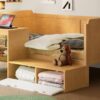 Twin Size Daybed With Storage Shelves And Lockers, Multi Functional Bed With Study Desk And Matching Stool - Natural - Image 18