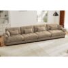 Super Comfort Oversized Modular Sectional Sofa With Movable Ottoman Deep Seat Convertible L Shaped Couch - Camel - Image 4
