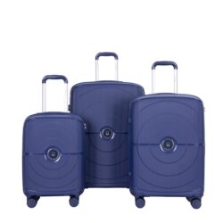 Expandable Hardshell Suitcase Double Spinner Wheels Pp Luggage Sets Lightweight Durable Suitcase With Tsa Lock, 3 Piece Set (20/24/28) - Navy