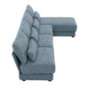 Oversized Deep Seat Sectional Sofa With Reversible Chaise, Loop Yarn Fabric 5 Seat Armless Indoor Furniture, Convertible L-Shaped Couch - Blue - Image 4