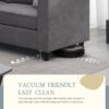 Modern Upholstered Living Room Sectional Sofa, L Shape Furniture Couch With 3 Pillows - Gray - Image 14