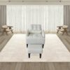 Recliner Soft Cozy Sofa Chair With Ottoman - Cream White - Image 15