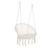 Macrame Hanging Hammock Chair, Cotton Rope Swing For Indoor And Outdoor Use, 330 Lbs Capacity - Beige - Image 12