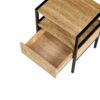 Rattan End Table With Drawer, Modern Nightstand, Metal Legs, Side Table For Living Room, Bedroom - Natural - Image 8
