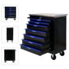 7 Drawer Multifunctional Tool Cart With Wheels - Black / Blue - Image 10
