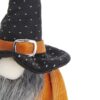 Standing Gnome With Gnome & Holding Banner, For Halloween Decor - Black / Orange / White - Image 2