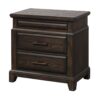 2 Drawer Nightstand Elegant Design - Mahogany - Image 9