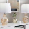 Gloria - Round Contemporary Lamp (Set of 2) - Clear Champagne Lustre / Chrome / White - Image 5