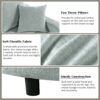 Modern Chaise Lounge Sofa Bed Upholstered Sofa Couch With Tufted Seat And Detachable Pillows For Living Room - Misty Green - Image 7