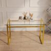 Modern Minimalist Rectangular Glass Dining Table With Tempered Glass Tabletop For 4 - 6 - Transparent - Image 2