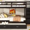 Full Over Full Bunk Bed With Twin Size Trundle And Staircase - Espresso - Image 20