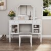 Elegant Makeup Vanity Desk With Adjustable Mirror And Storage And Construction - White - Image 4