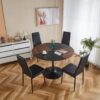 Tulip Round Dining Table, Office Table, Coffee Table - Brown - Image 6