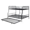 Full Long Over Queen Bunk Bed With Twin Size Trundle - Black - Image 21