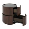 Elegant Italian High Grade Double Layer Storage Round Side Table - Brown / Black - Image 7
