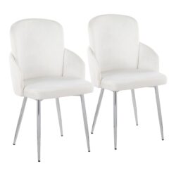 Dahlia - Contemporary Dining Chair (Set of 2) - Chrome / Cream