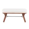 Folia - Mid-Century Modern Bench - Walnut / Cream - Image 4