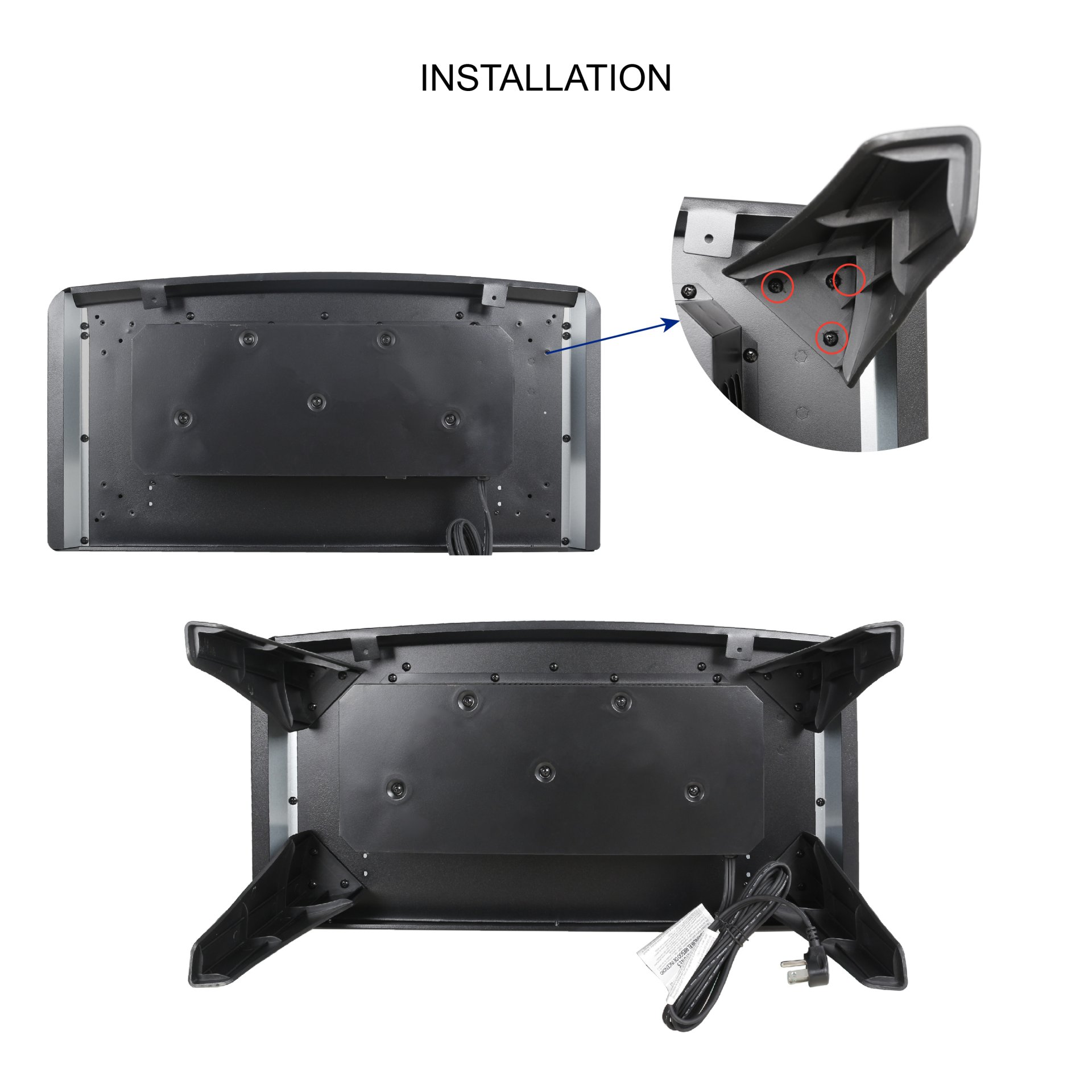 3D Flame Electric Infrared Quartz Fireplace Stove With Remote Control - Antique Black - Image 12