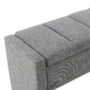 Modern Bed End Bench With Storage, Upholstered Large Foot Rest Stool, Comfy Window Vanity Bench For Living Room, Dorm, Coffee Table, Linen - Dark Gray - Image 9