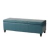Glouster - Contemporary Storage Ottoman With Upholstered - Teal - Image 8