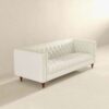 Evelyn - Mid-Century Modern Boucle Luxury Chesterfield Sofa - Ivory White / White - Image 9