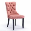 Nikki - Modern, High-End Tufted Solid Wood Contemporary Velvet Upholstered Dining Chair With Wood Legs Nailhead Trim (Set of 2) - Pink - Image 4