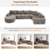 Oversized Modular Sofa Cloud Sectional Sofa Set Upholstered Couches U - Shaped Sofa With Deep Seat For Living Room - Brown - Image 9