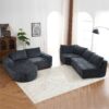 Oversized Modular Sofa Cloud Sectional Sofa Set Upholstered Couches U - Shaped Sofa With Deep Seat For Living Room - Gray - Image 12