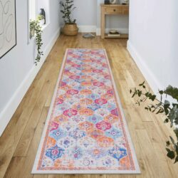 Maval - 2'6'' X 10' Washable Runner Rug - Cream