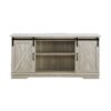 Farmhouse Sliding X Barn Door 58" TV Stand For 65" TVs - Stone Gray - Image 3