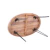 Oval Natural Reclaimed Wood Foldable Cocktail Table For Your Living Room - Natural - Image 4
