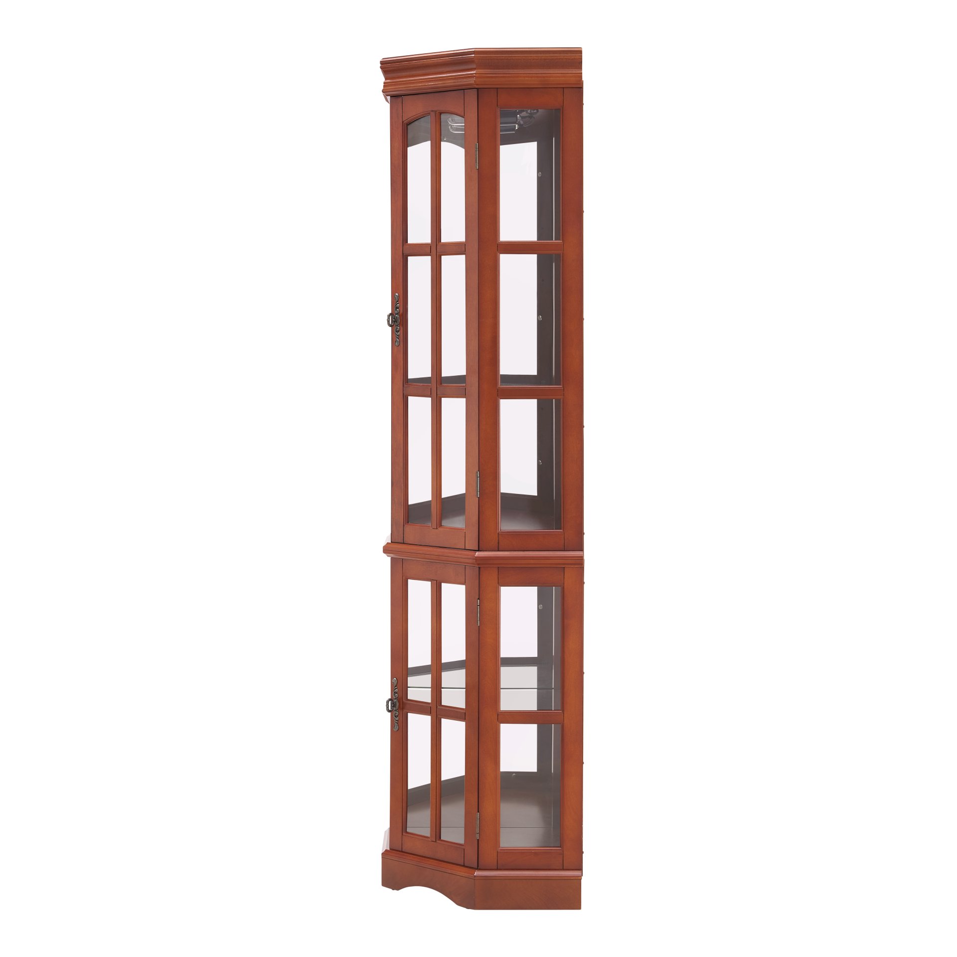 Corner Curio Cabinet With 5 Shelves And Lighting System (E26 Light Bulb Not Included) - Walnut - Image 10