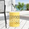 Outdoor Metal End Table Large - Yellow - Image 4