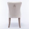 Nikki - Modern, High-End Tufted Solid Wood Contemporary Velvet Upholstered Dining Chair With Wood Legs Nailhead Trim (Set of 2) - Beige - Image 7