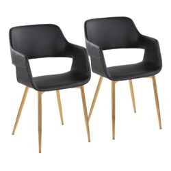 Margarite - Contemporary Dining / Chair (Set of 2) - Gold / Black
